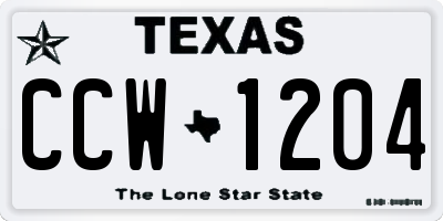 TX license plate CCW1204