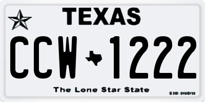 TX license plate CCW1222