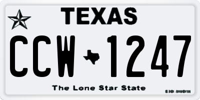 TX license plate CCW1247