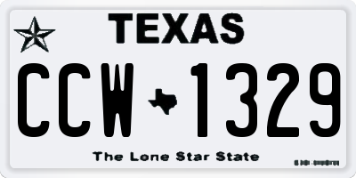 TX license plate CCW1329