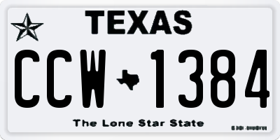 TX license plate CCW1384