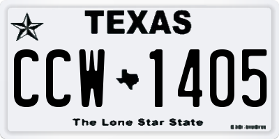 TX license plate CCW1405