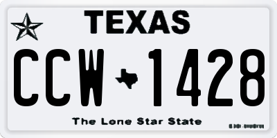 TX license plate CCW1428