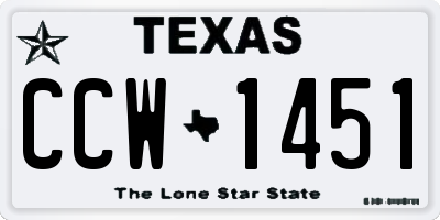TX license plate CCW1451