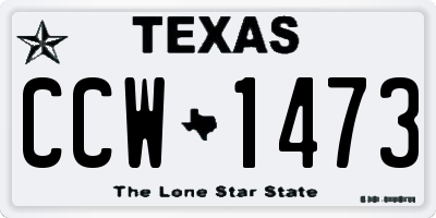TX license plate CCW1473