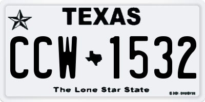 TX license plate CCW1532