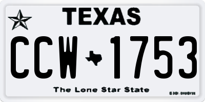 TX license plate CCW1753