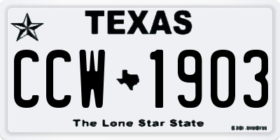 TX license plate CCW1903