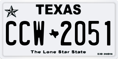 TX license plate CCW2051