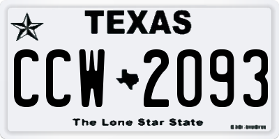 TX license plate CCW2093