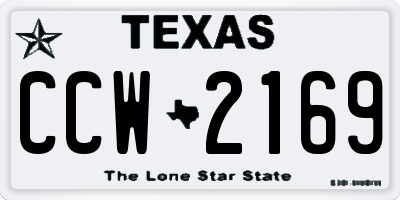 TX license plate CCW2169