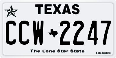 TX license plate CCW2247