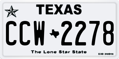 TX license plate CCW2278