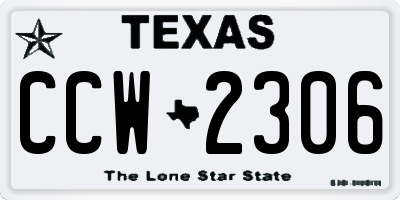 TX license plate CCW2306