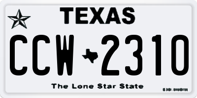 TX license plate CCW2310