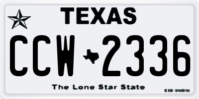 TX license plate CCW2336