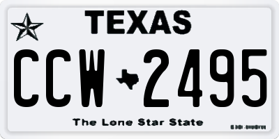 TX license plate CCW2495