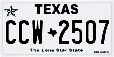 TX license plate CCW2507