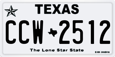 TX license plate CCW2512