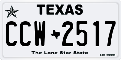 TX license plate CCW2517