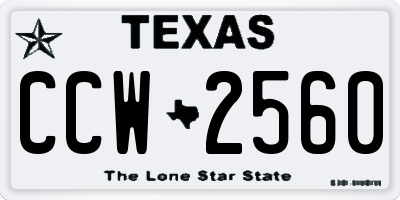 TX license plate CCW2560