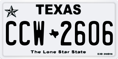 TX license plate CCW2606