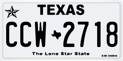 TX license plate CCW2718