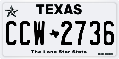 TX license plate CCW2736