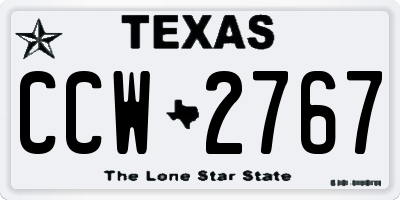 TX license plate CCW2767