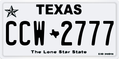 TX license plate CCW2777