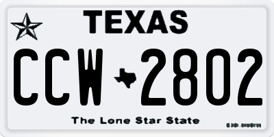 TX license plate CCW2802