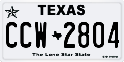 TX license plate CCW2804