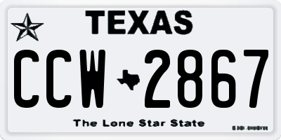 TX license plate CCW2867