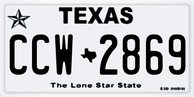 TX license plate CCW2869