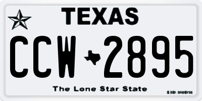 TX license plate CCW2895