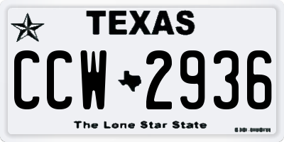 TX license plate CCW2936