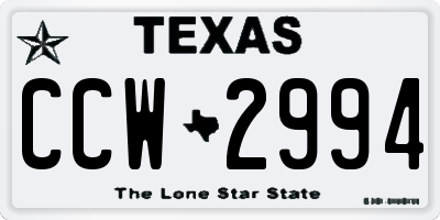 TX license plate CCW2994