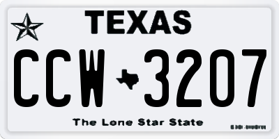 TX license plate CCW3207