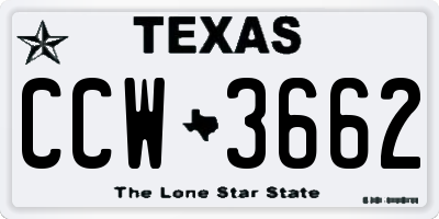 TX license plate CCW3662