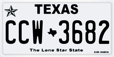 TX license plate CCW3682