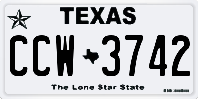 TX license plate CCW3742