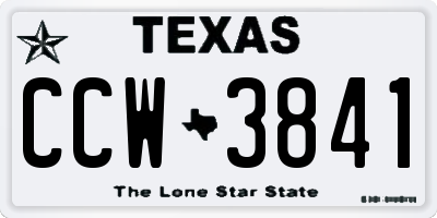 TX license plate CCW3841