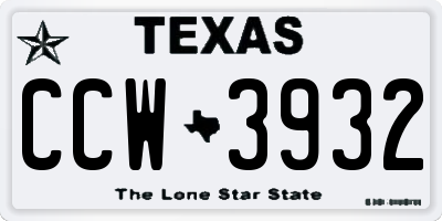 TX license plate CCW3932