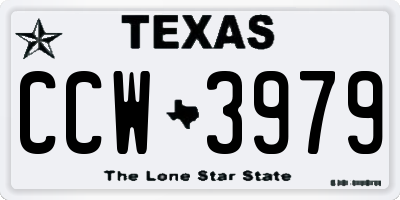 TX license plate CCW3979