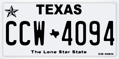 TX license plate CCW4094