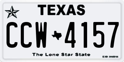 TX license plate CCW4157