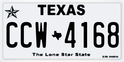 TX license plate CCW4168