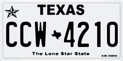 TX license plate CCW4210