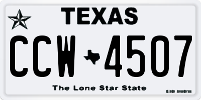 TX license plate CCW4507
