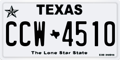 TX license plate CCW4510